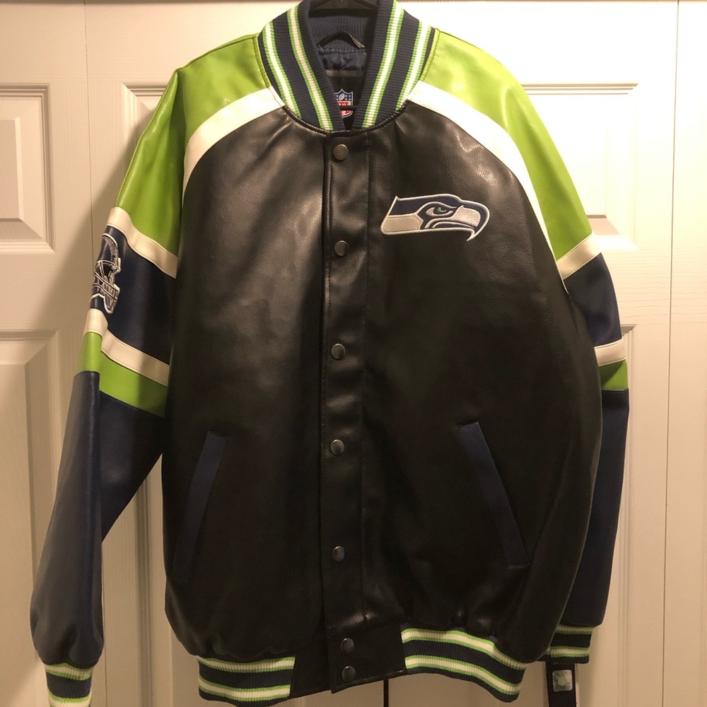 NWT Unisex Seattle Seahawks Leather Jacket XL